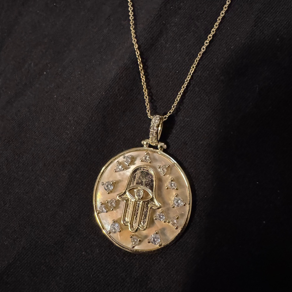 Melinda Maria Gold Hamsa Pendant Necklace